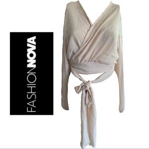 Fashion Nova Fancy Cream Crop Top